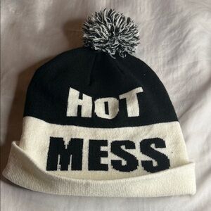 Joe Boxer Black and White Pom-Pom Beanie